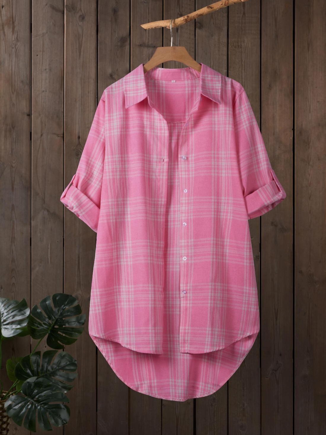Resin Vat - Plus Größe Retro Koreanische Reine Plaid