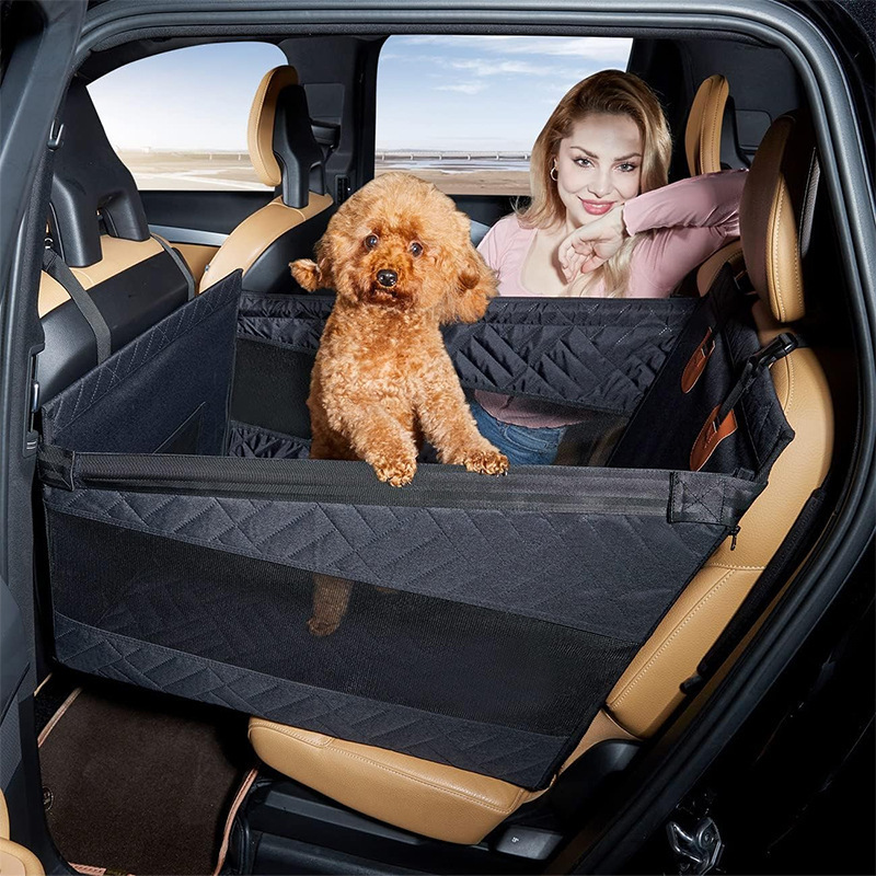 Carriage Bed - Wasserdichte Hunde-Autositzauflage mit Hartem Boden Netz