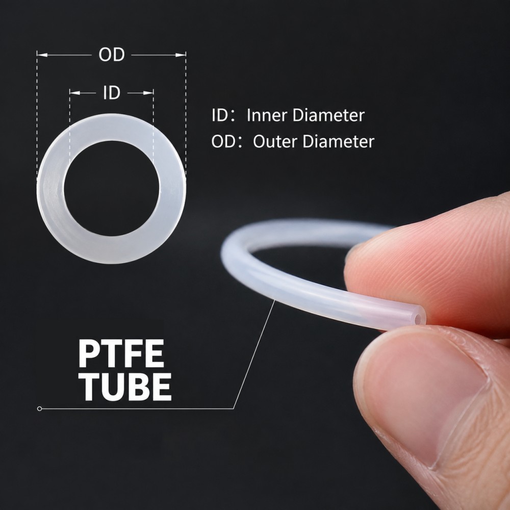 Ptfe Tube - Weißer PTFE-Schlauch, isoliert, Kapillar-ID 0,3-5mm, 600V,