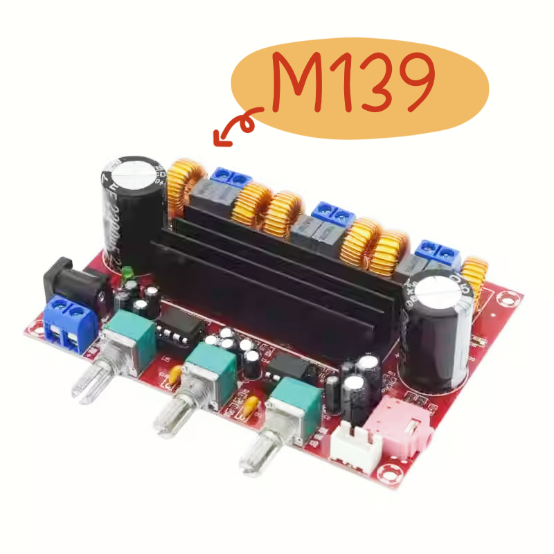 Resin Vat - XH-M139 Audio-Verstärkerplatine 2x50W 100W 2.1-Kanal-Verstärkermodul DC