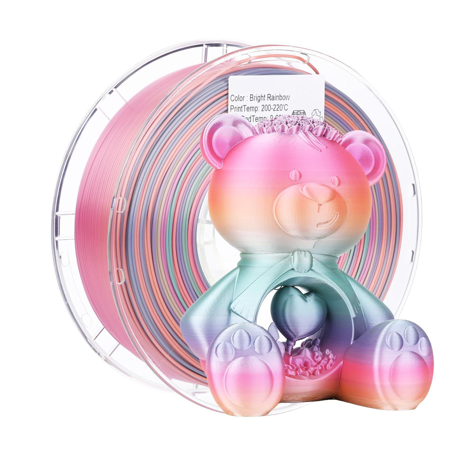 Filament 1.75 - 1kg 3D-Drucker Filament PLA Regenbogenfarben Macaron