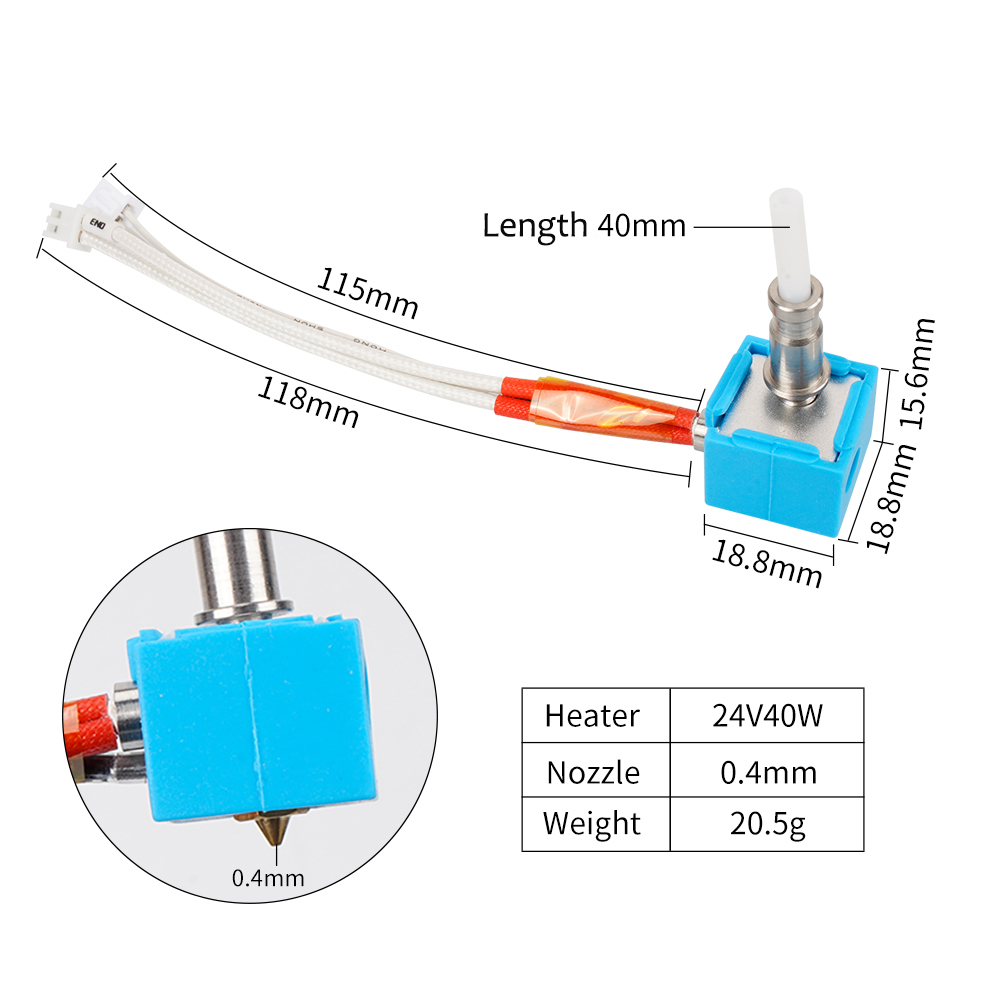 24V 40W Kobra Hotend Druckkopf – Hotend Assembly Bewertung und Preis