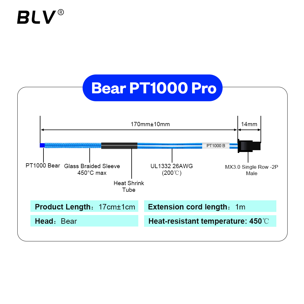 BLV ®   PT1000 Thermistor M3 M – Hotend Assembly Bewertung und Preis